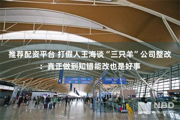 推荐配资平台 打假人王海谈“三只羊”公司整改：真正做到知错能改也是好事
