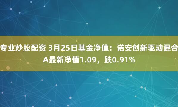 专业炒股配资 3月25日基金净值：诺安创新驱动混合A最新净值1.09，跌0.91%