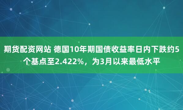 期货配资网站 德国10年期国债收益率日内下跌约5个基点至2.422%，为3月以来最低水平