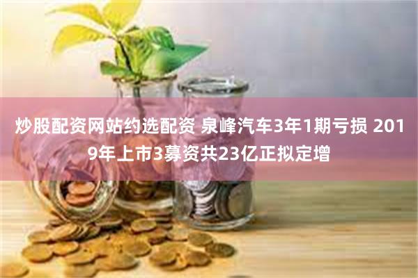 炒股配资网站约选配资 泉峰汽车3年1期亏损 2019年上市3募资共23亿正拟定增
