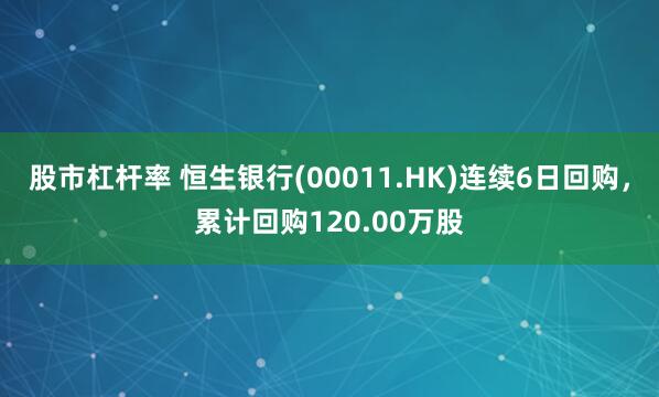 股市杠杆率 恒生银行(00011.HK)连续6日回购，累计回购120.00万股